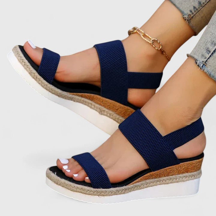 Merill | Espadrille Wedge Sandals Orthopedic Elastic Strap